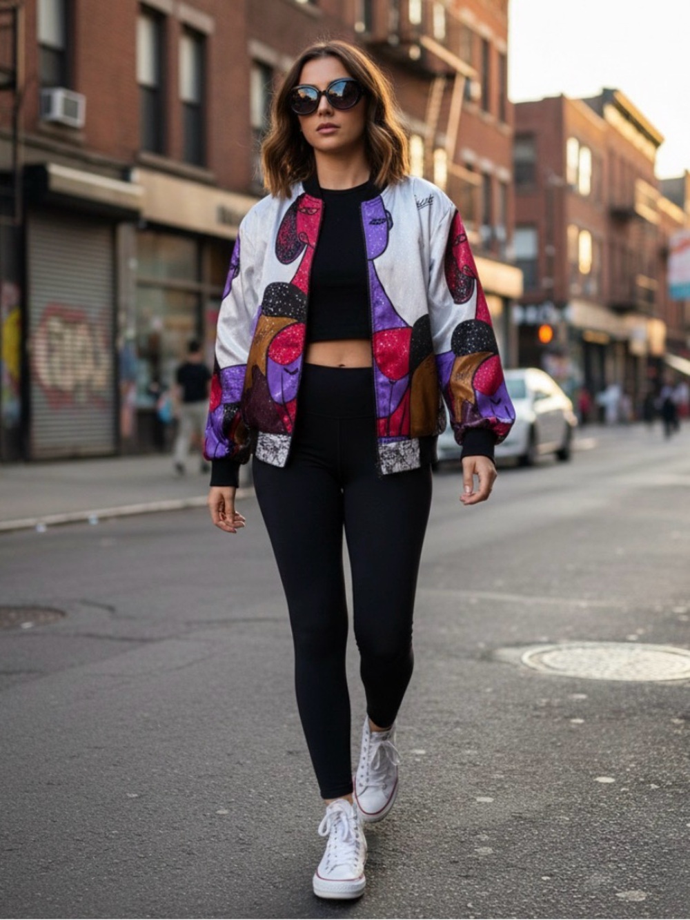 VTG 90s Picasso Bomber jacket sz M/L